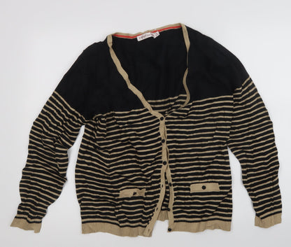EWM Womens Multicoloured Striped  Cardigan Jumper Size M