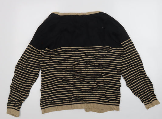 EWM Womens Multicoloured Striped  Cardigan Jumper Size M