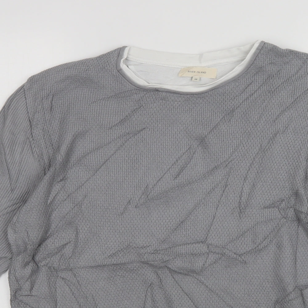 Womens UK Size M River Island Grey Pullover Jumper