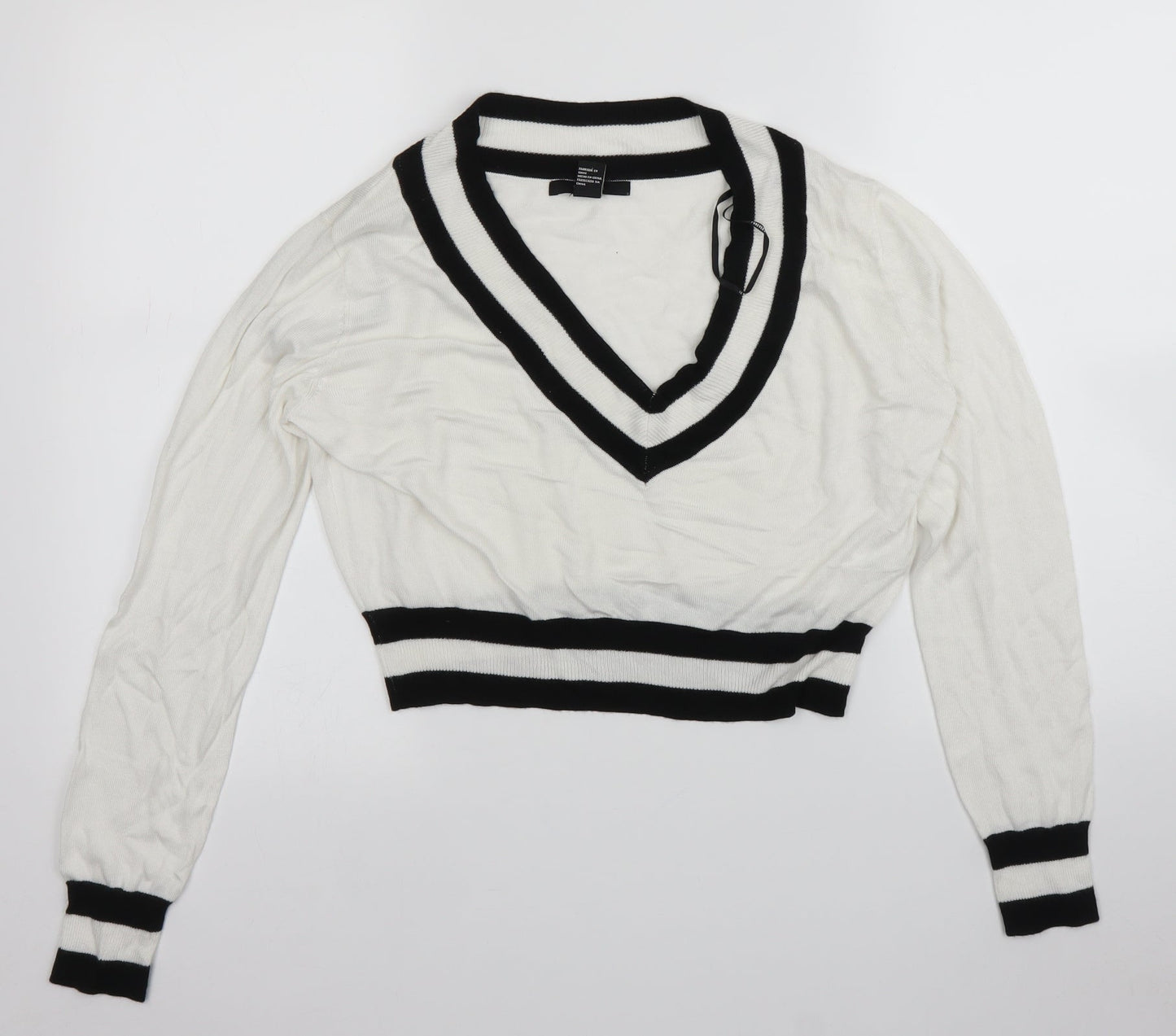 FOREVER 21 Womens White   Pullover Jumper Size M