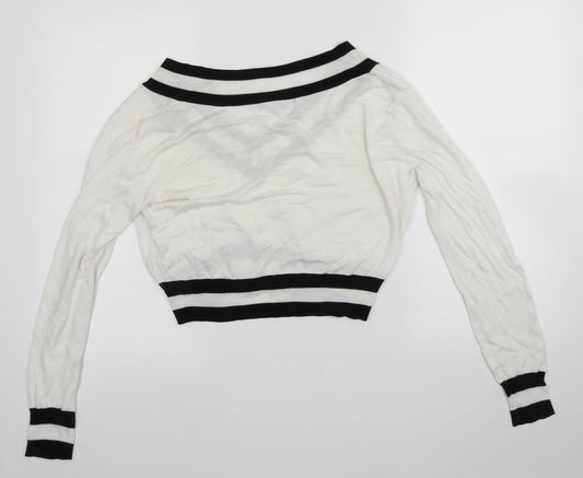 FOREVER 21 Womens White   Pullover Jumper Size M
