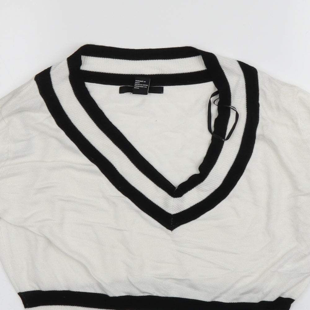 FOREVER 21 Womens White   Pullover Jumper Size M