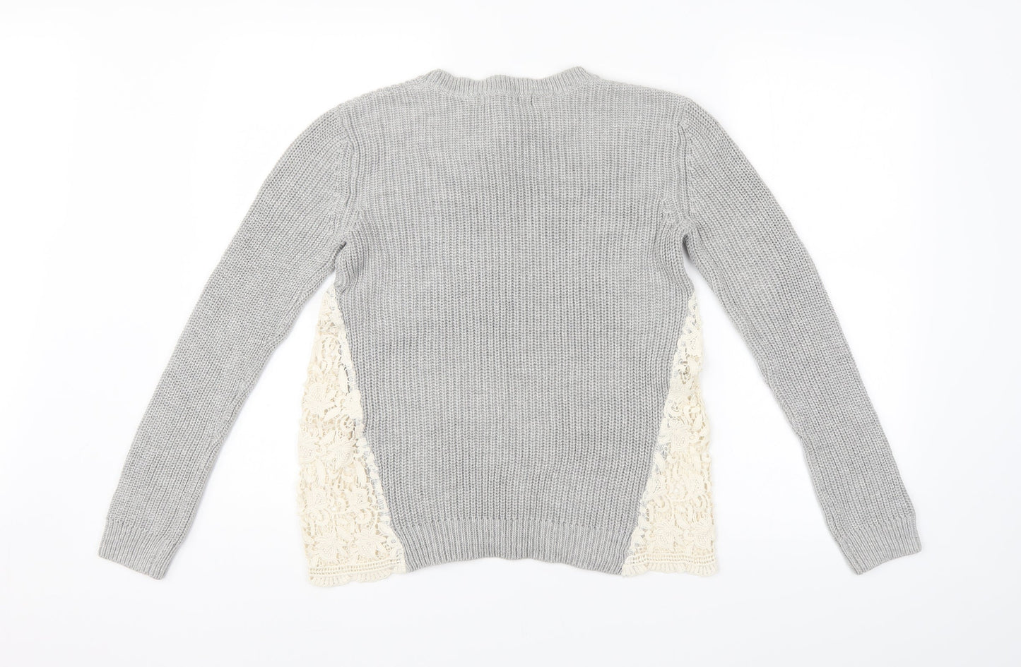 FOREVER 21 Womens Grey Floral  Pullover Jumper Size S