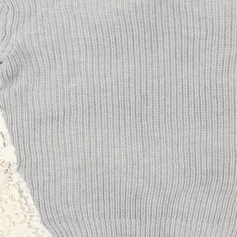 FOREVER 21 Womens Grey Floral  Pullover Jumper Size S