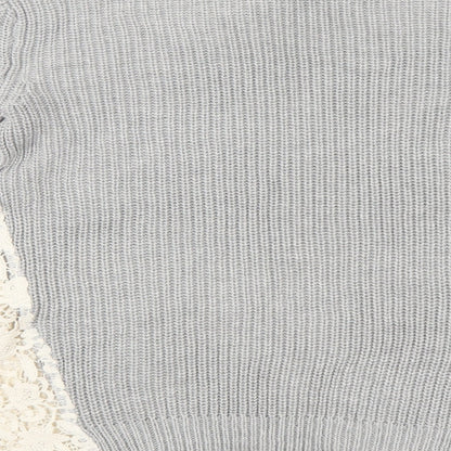 FOREVER 21 Womens Grey Floral  Pullover Jumper Size S