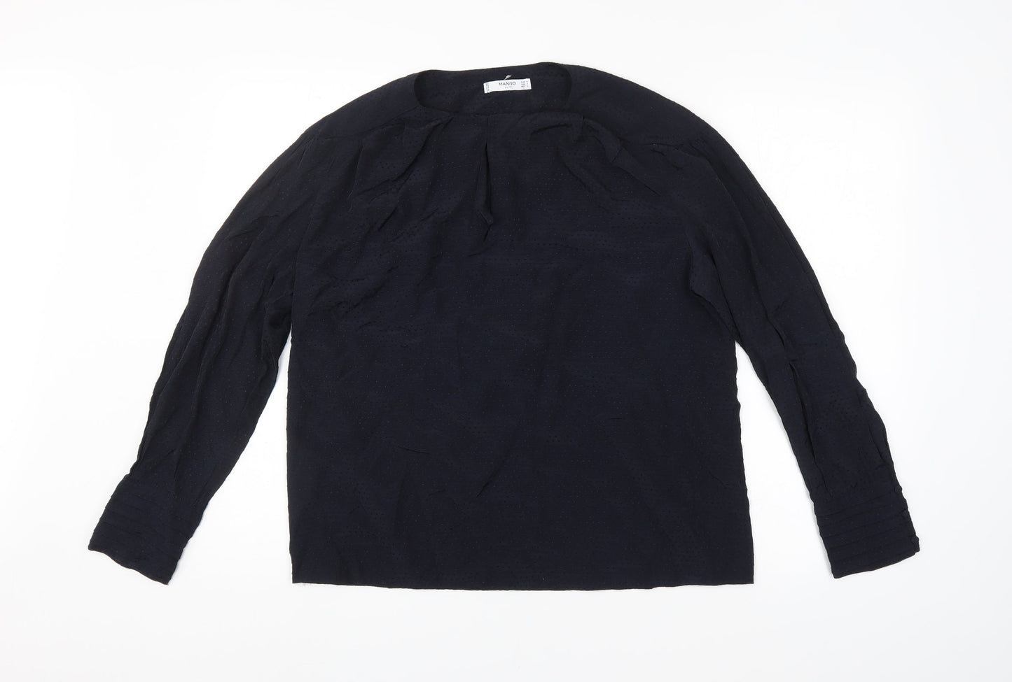 Womens UK Size M Mango Blue Basic Blouse
