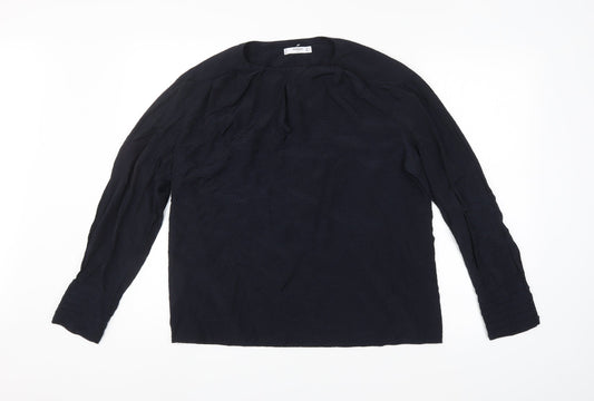 Womens UK Size M Mango Blue Basic Blouse