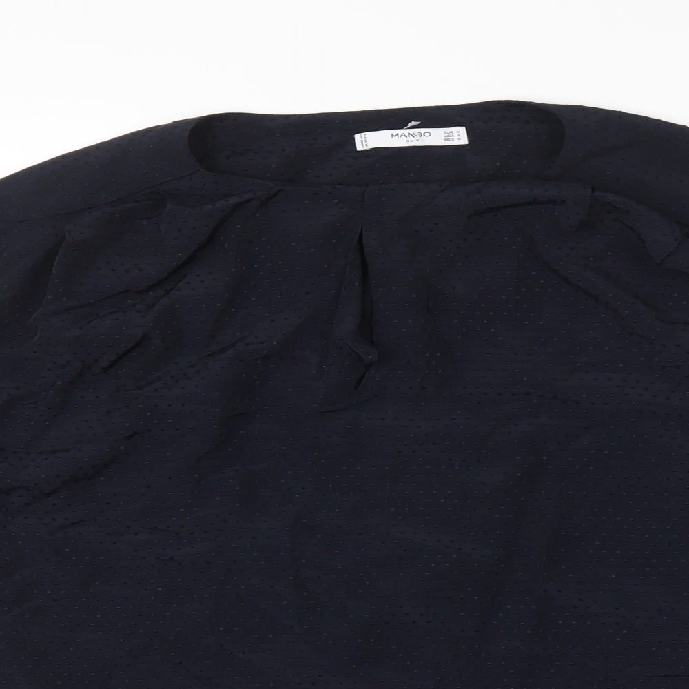Womens UK Size M Mango Blue Basic Blouse