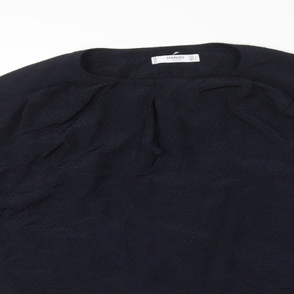 Womens UK Size M Mango Blue Basic Blouse