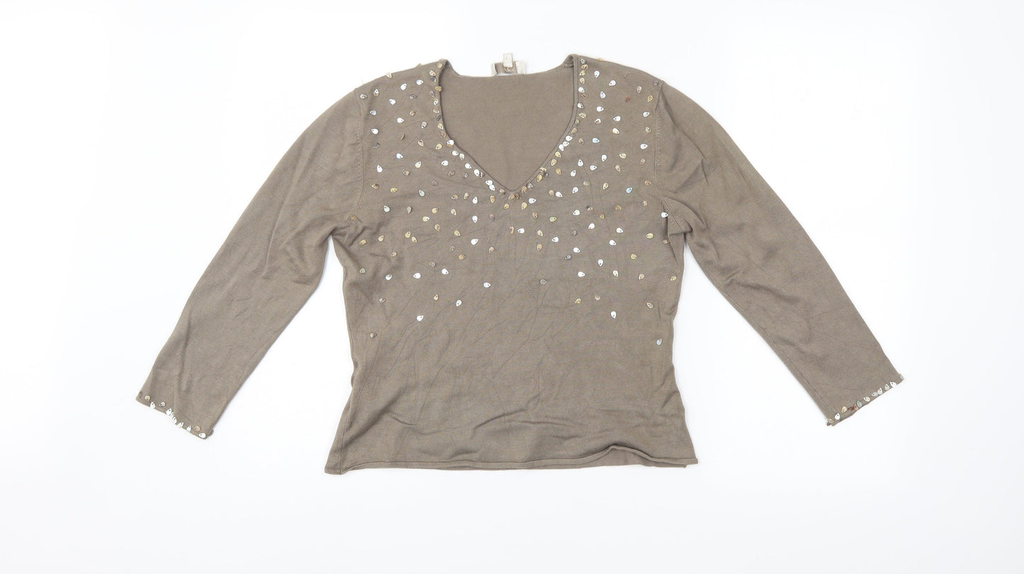 CC Womens Brown   Pullover Jumper Size M