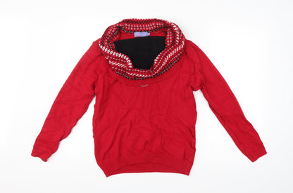 Autonomy Womens Red Argyle/Diamond  Pullover Jumper Size M