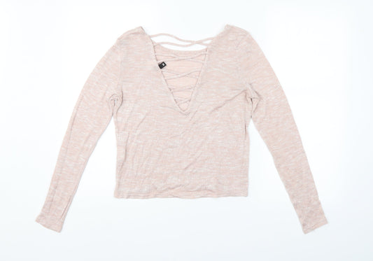 Womens UK Size M H&M Pink Pullover Jumper