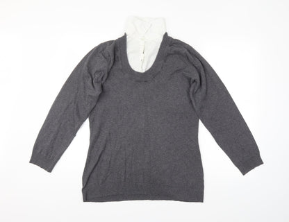 Womens UK Size 16 Papaya Grey Pullover Jumper