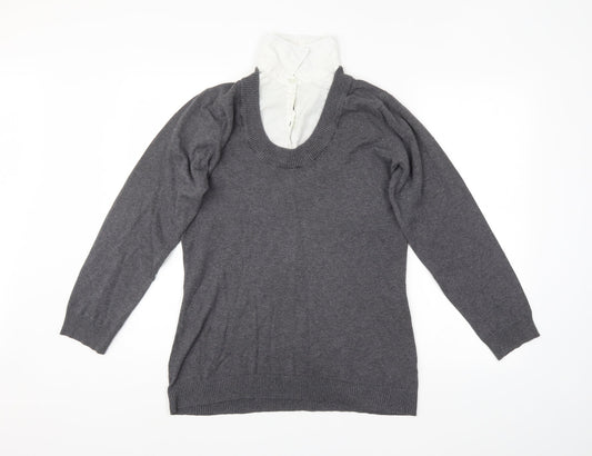 Womens UK Size 16 Papaya Grey Pullover Jumper