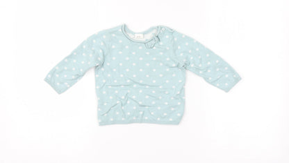 H&M Baby Blue Spotted  Pullover Jumper Size 6-9 Months