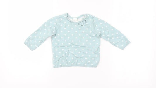 H&M Baby Blue Spotted  Pullover Jumper Size 6-9 Months