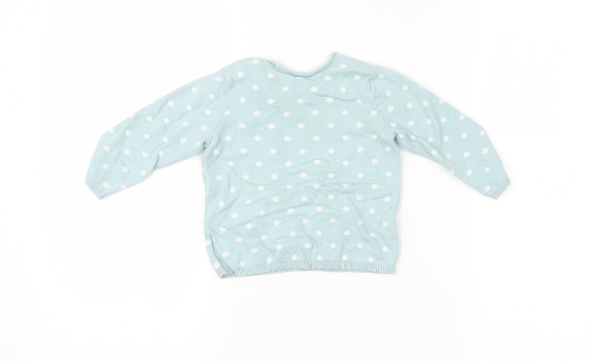 H&M Baby Blue Spotted  Pullover Jumper Size 6-9 Months
