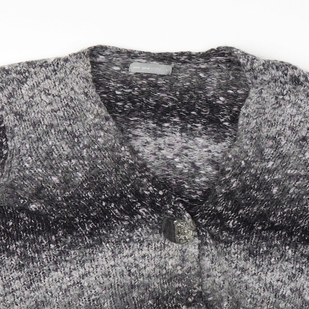 Womens UK Size L M&S Grey Cardigan Jumper