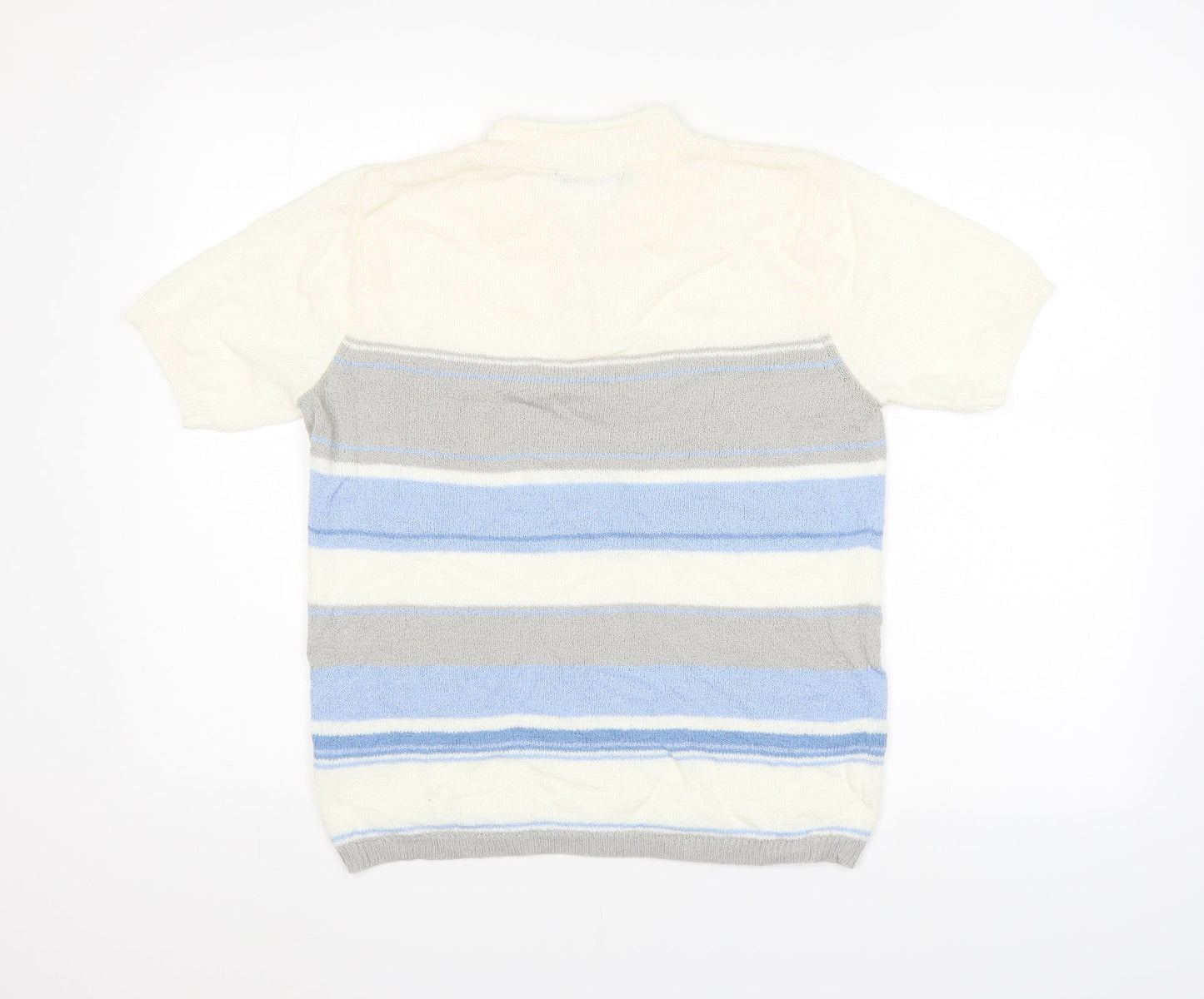 BM Mens Multicoloured Striped  Pullover Jumper Size S