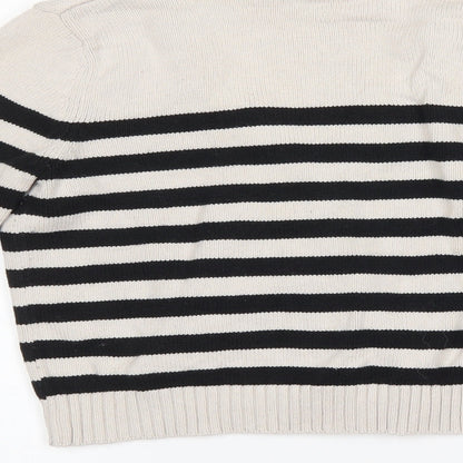 H&M Womens Black Striped  Pullover Jumper Size XS