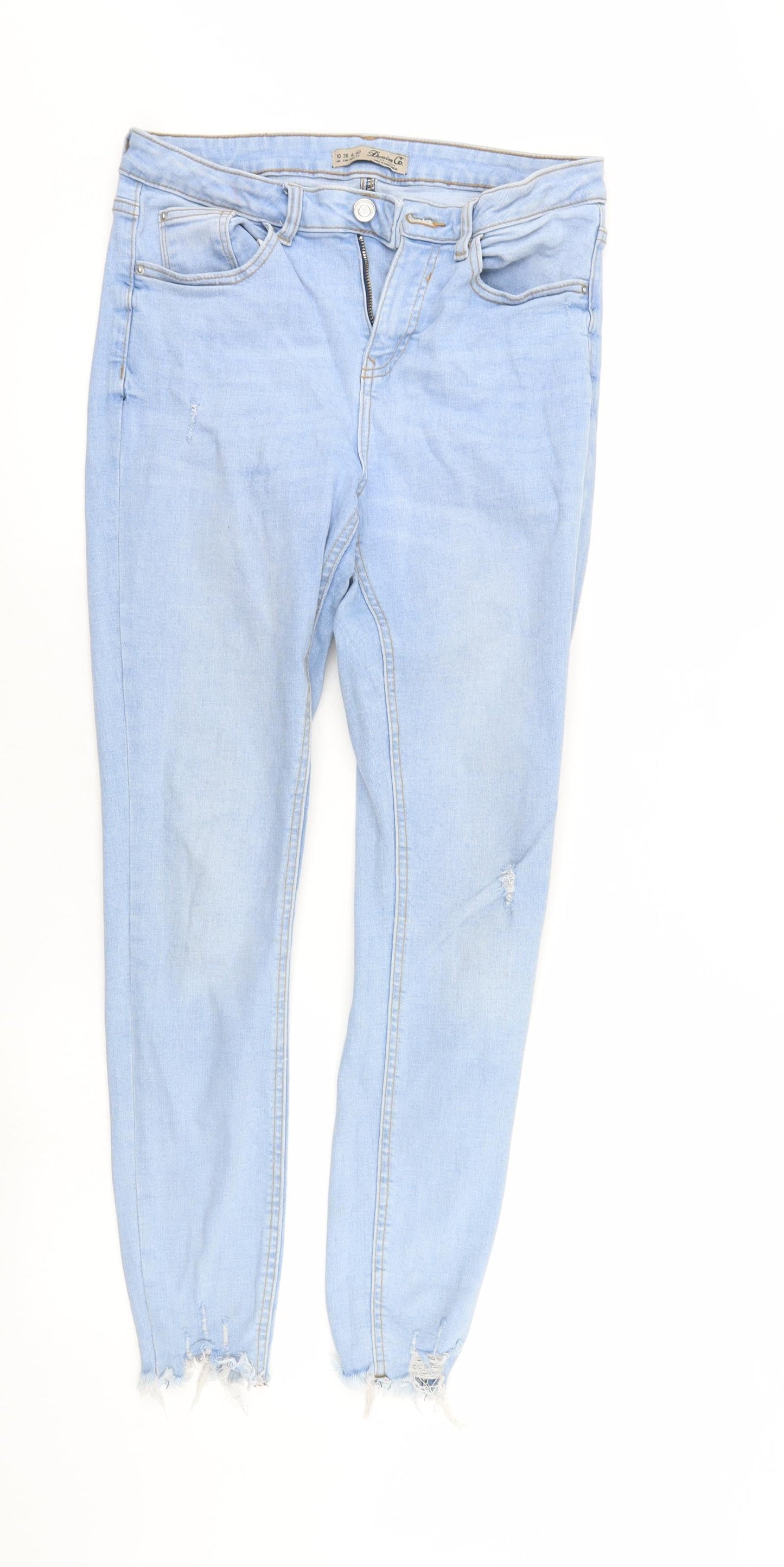 Denim & Co. Womens Blue  Denim Tapered Jeans Size 10 L27 in