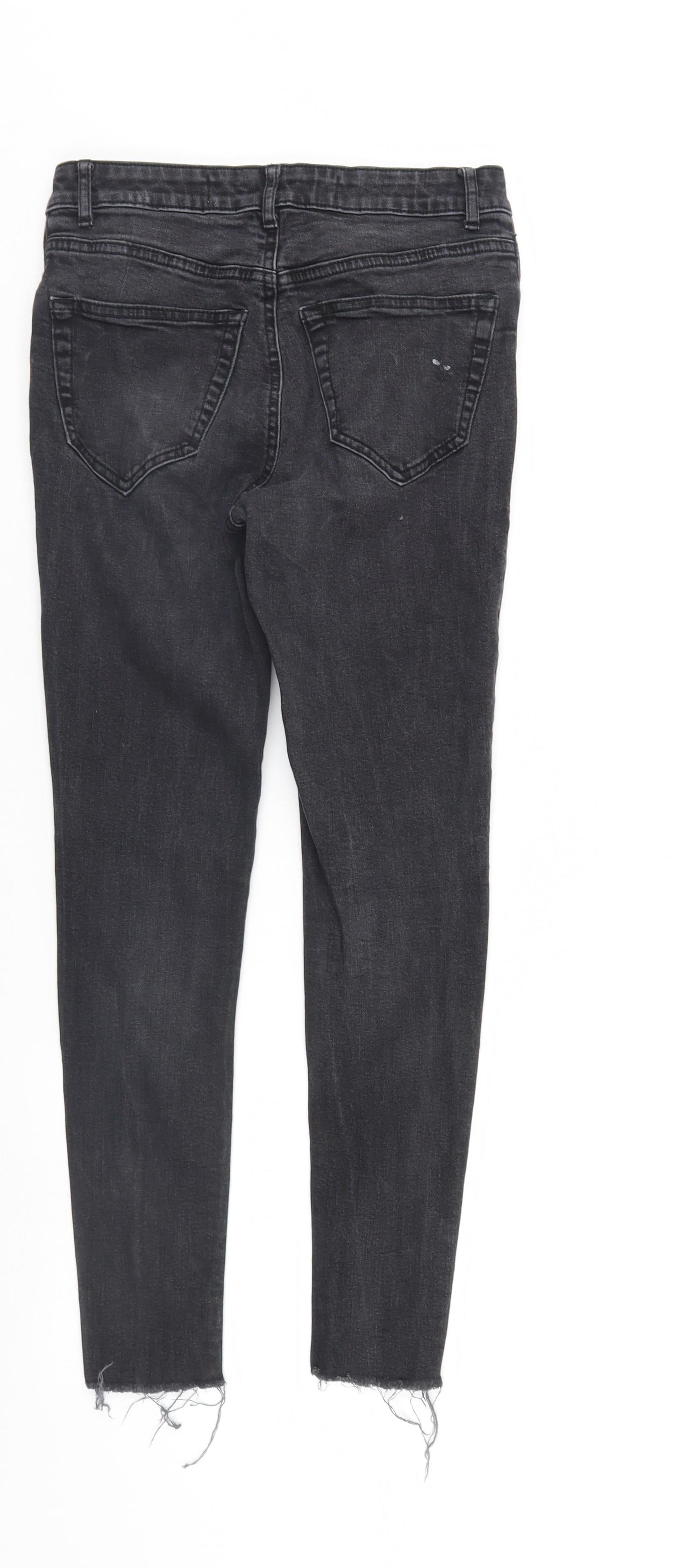 Denim & Co. Womens Black  Denim Tapered Jeans Size 6 L26 in