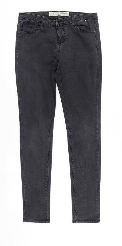 Denim & Co. Womens Black  Denim Straight Jeans Size 12 L31 in