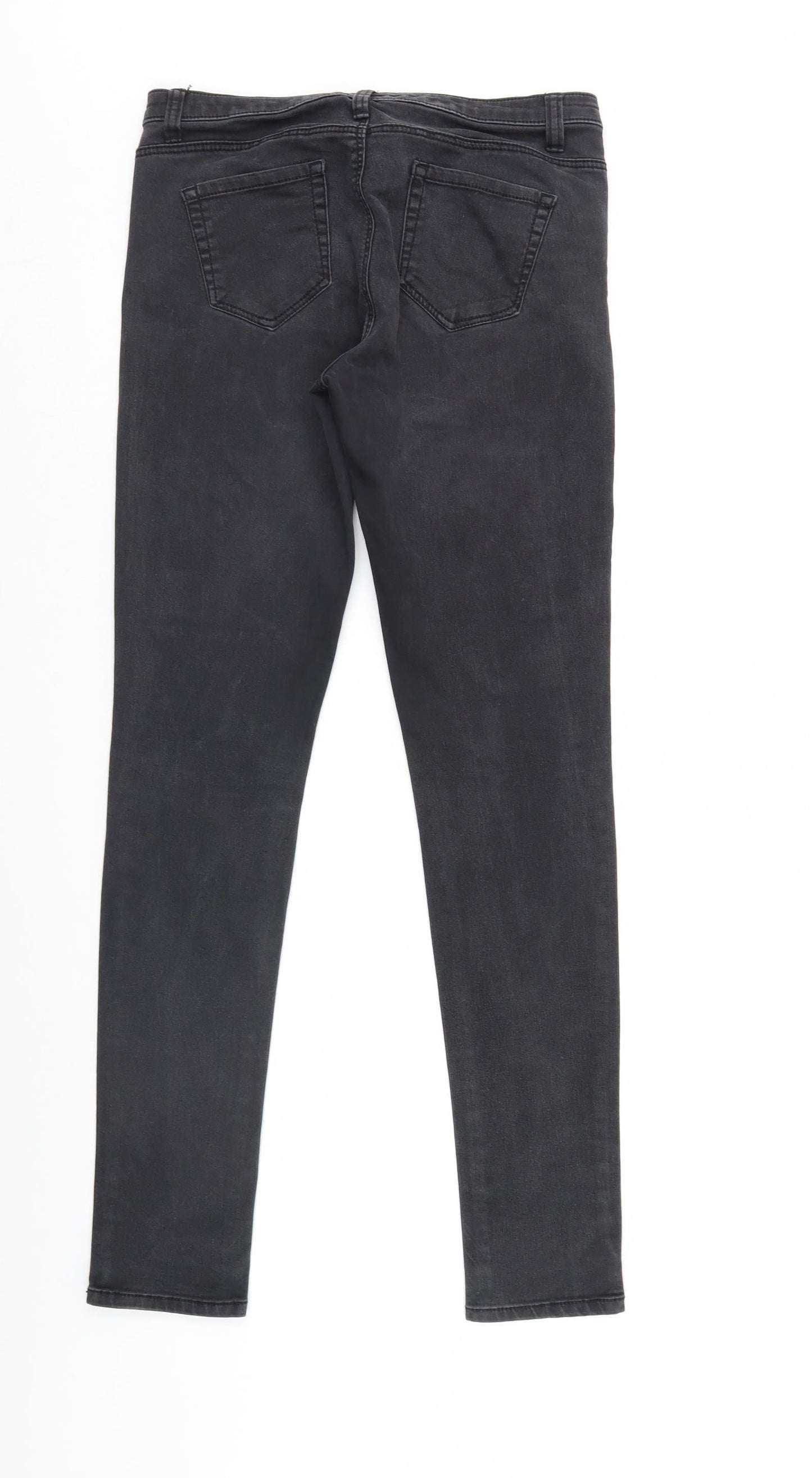 Denim & Co. Womens Black  Denim Straight Jeans Size 12 L31 in