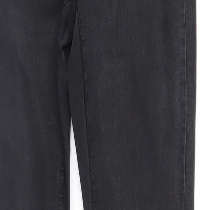 Denim & Co. Womens Black  Denim Straight Jeans Size 12 L31 in