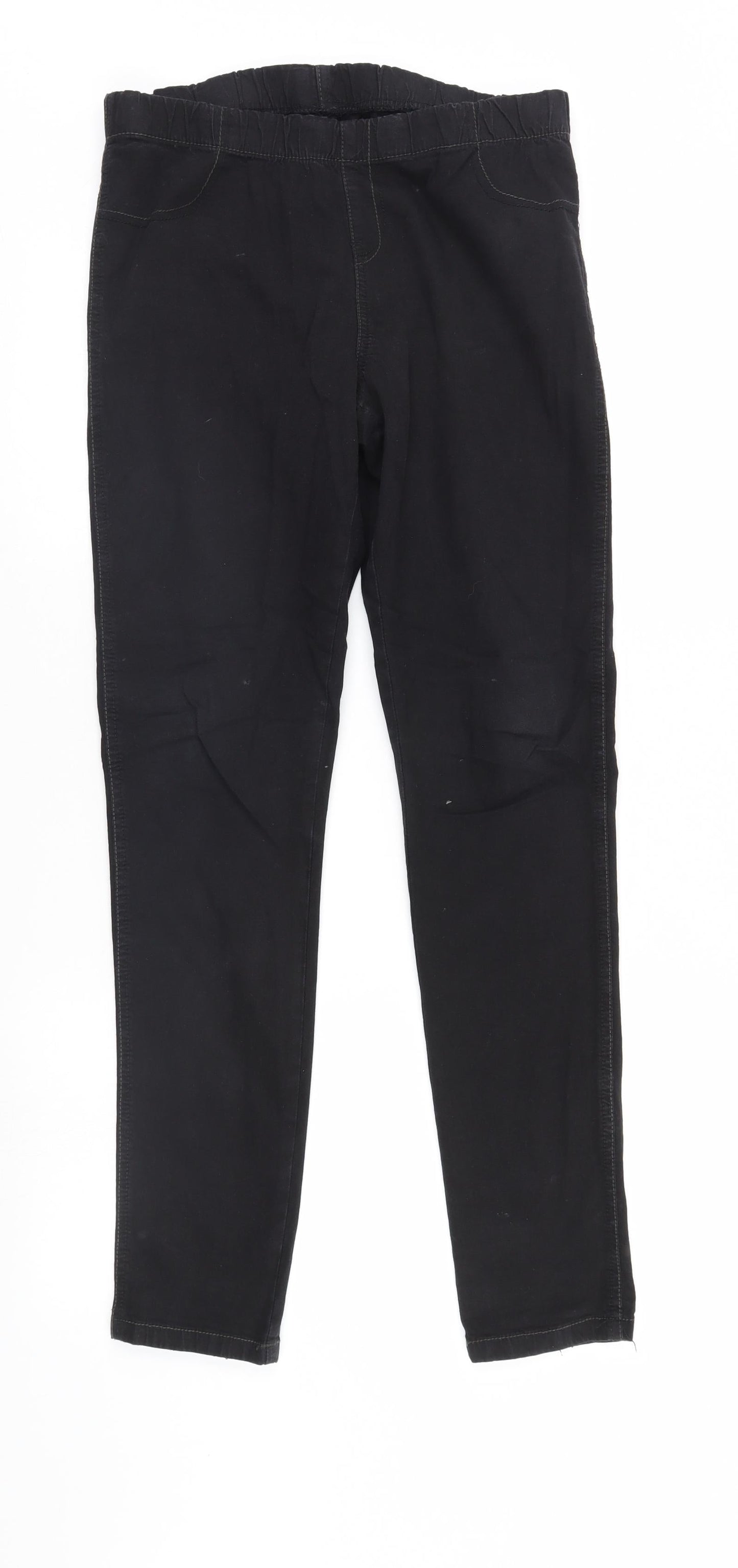 Cherokee Womens Black  Denim Straight Jeans Size 12 L30 in - Elastic Waist