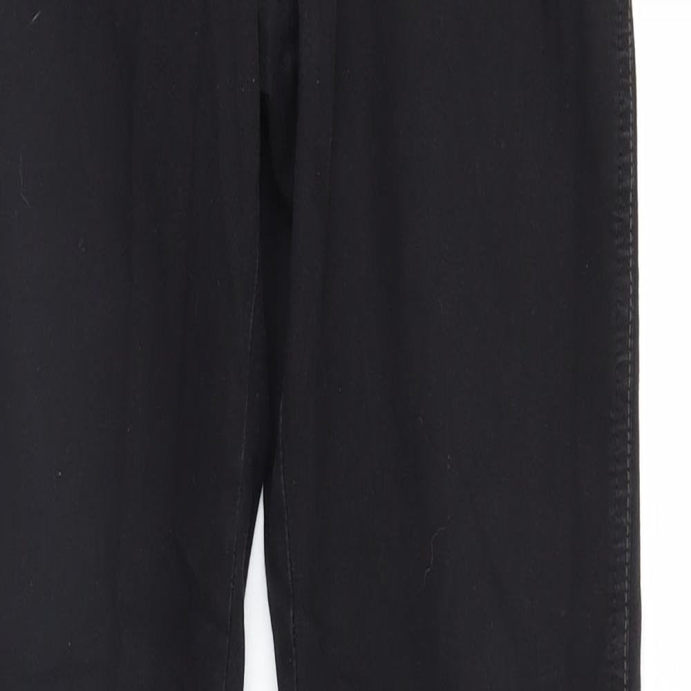 Cherokee Womens Black  Denim Straight Jeans Size 12 L30 in - Elastic Waist