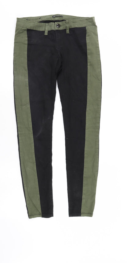 Womens UK Size S Terranova Regular Fit Straight Multicoloured Jeans