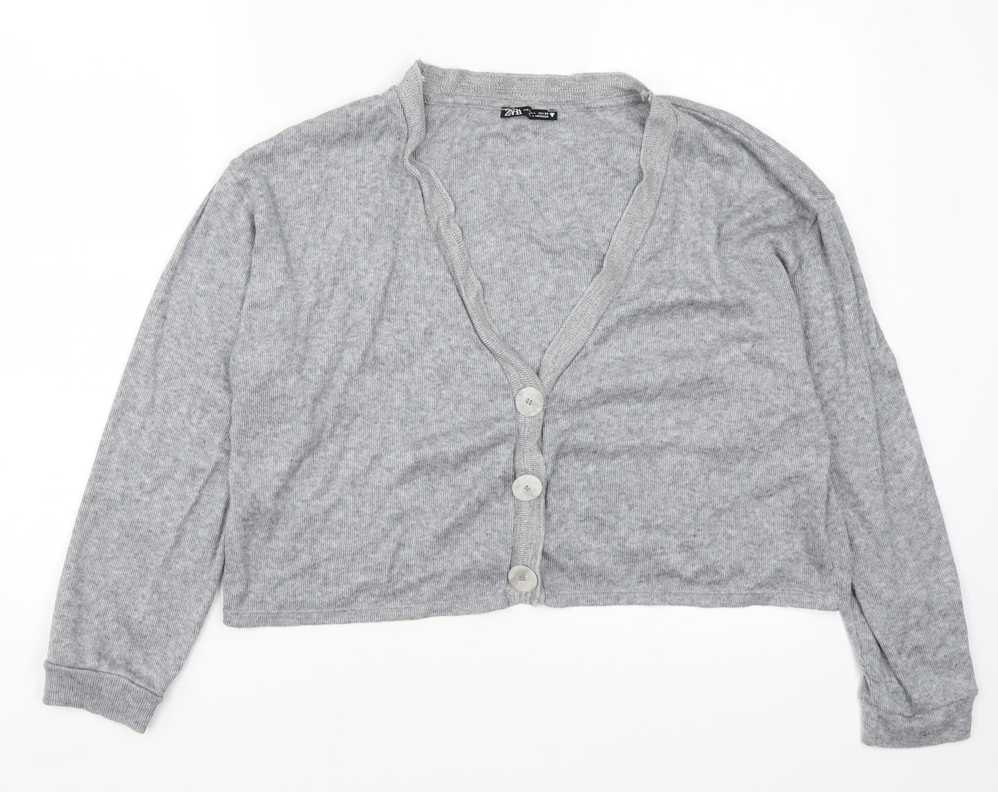 Womens UK Size L Zara Grey Cape Jumper