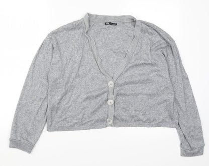 Womens UK Size L Zara Grey Cape Jumper