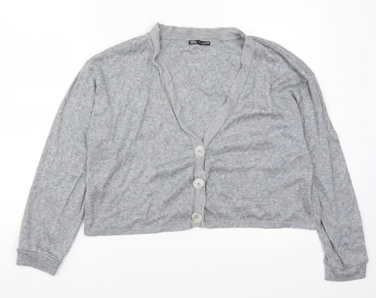 Womens UK Size L Zara Grey Cape Jumper