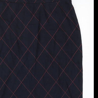 Gerry Weber Womens Blue Check  Straight & Pencil Skirt Size 18