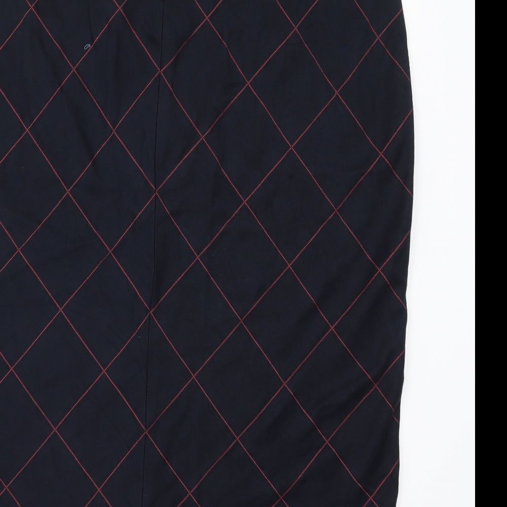 Gerry Weber Womens Blue Check  Straight & Pencil Skirt Size 18