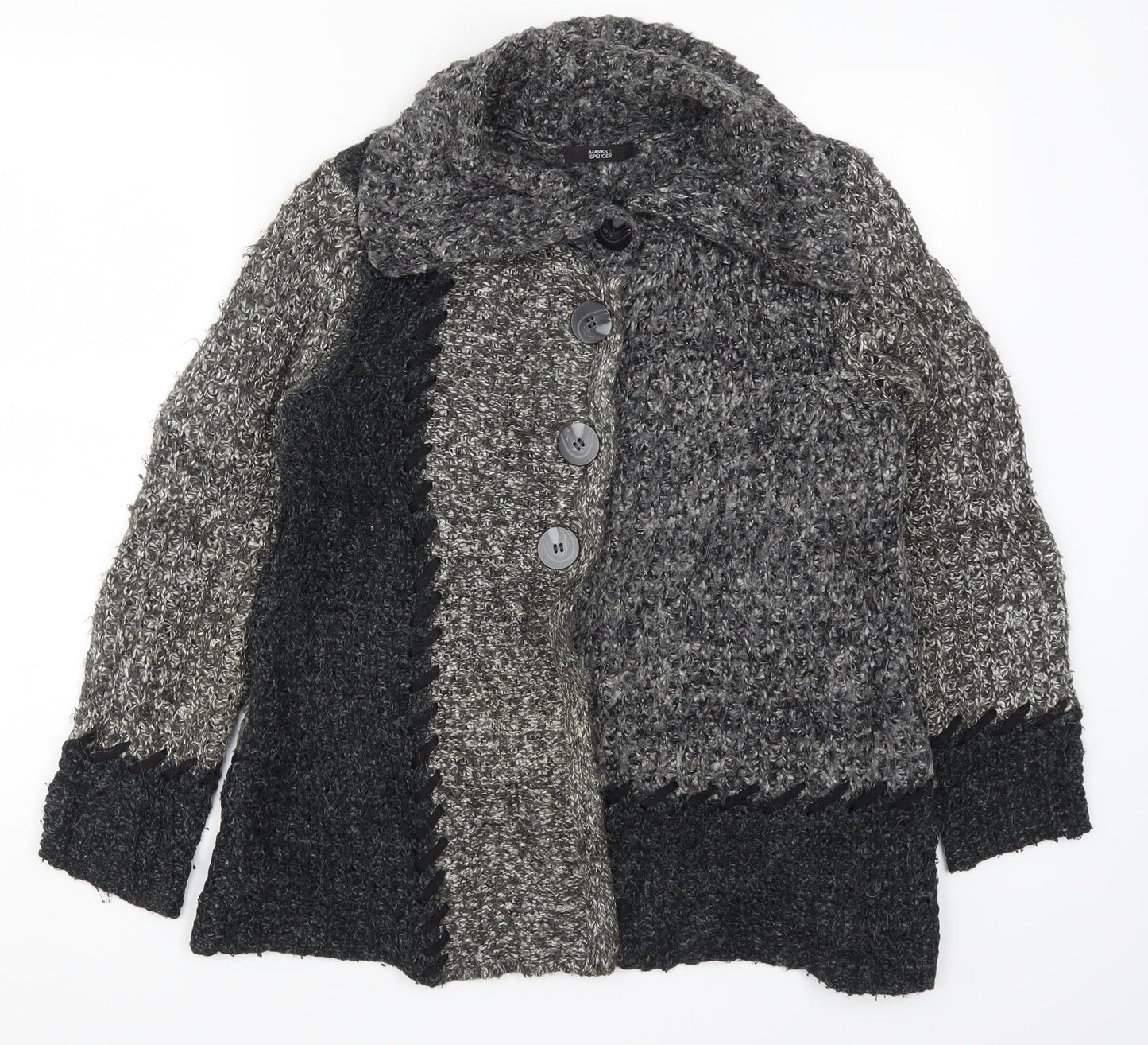 Womens UK Size 10 Marks and Spencer Grey Cardigan Jumper