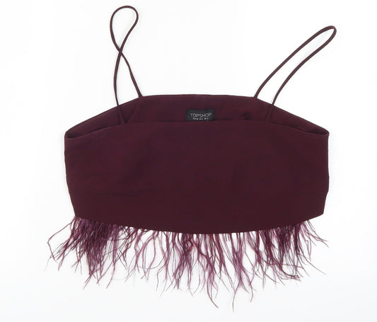 Womens UK Size 10 Topshop Purple Cropped Tank