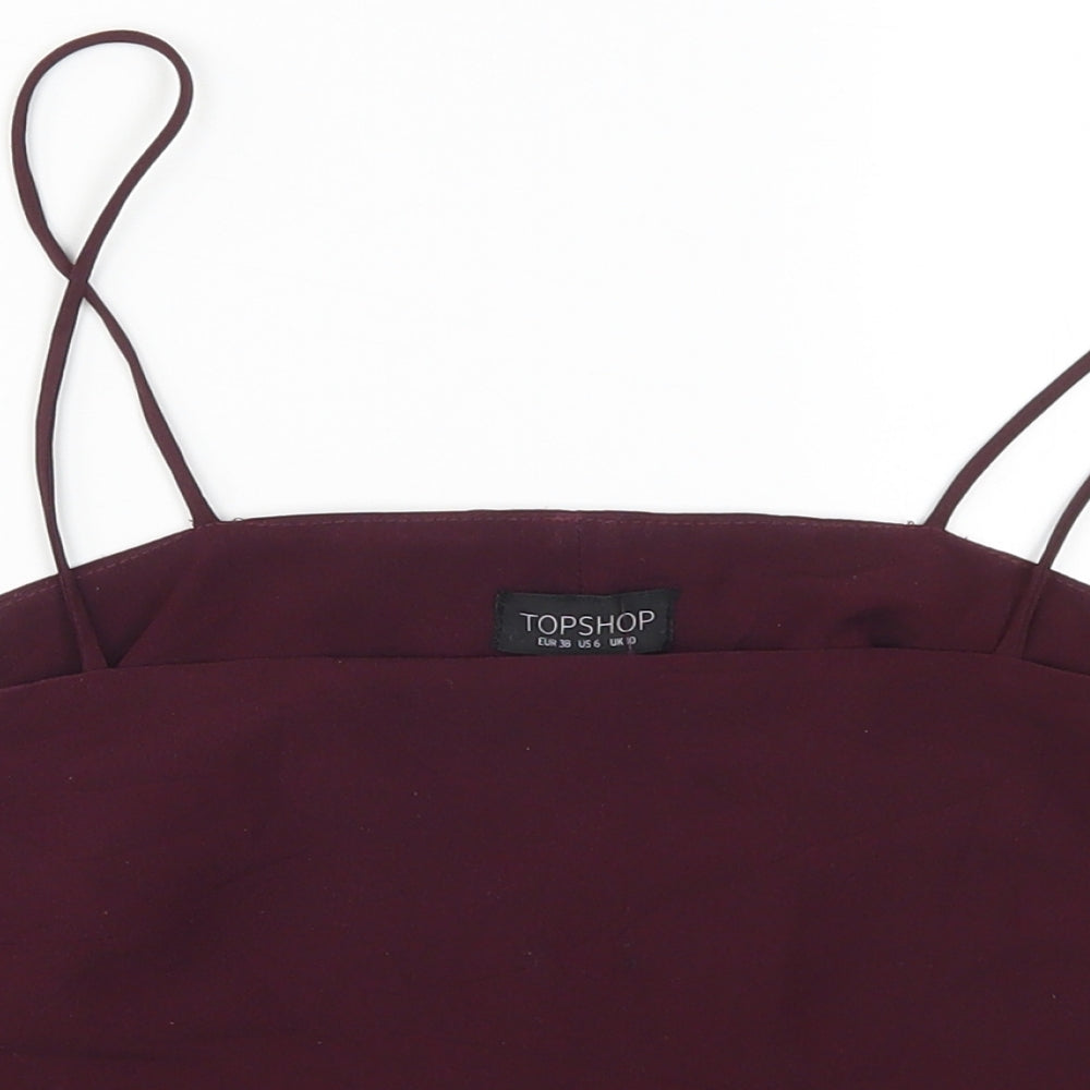 Womens UK Size 10 Topshop Purple Cropped Tank