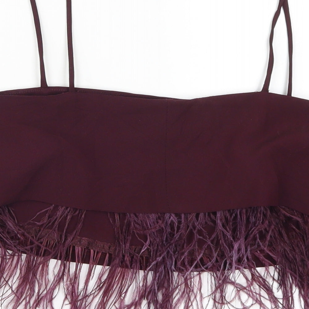 Womens UK Size 10 Topshop Purple Cropped Tank