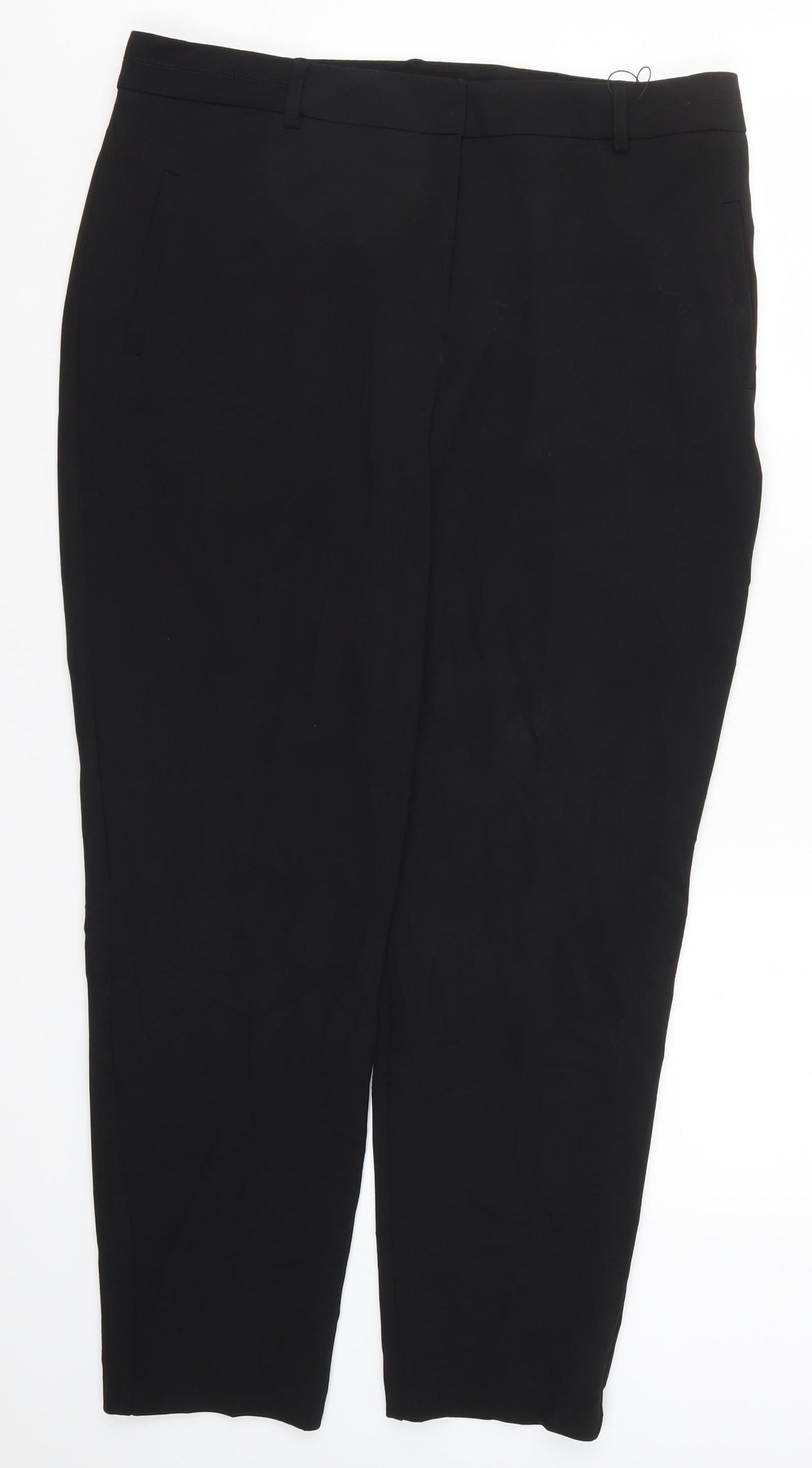 Womens UK Size 16 Preworn Regular Fit  Black Trousers