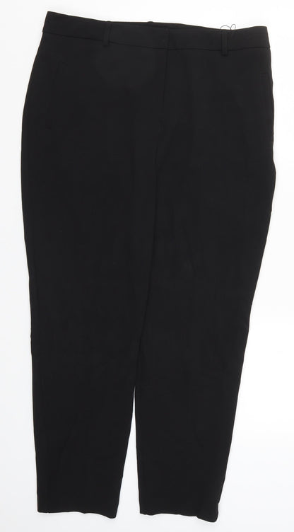 Womens UK Size 16 Preworn Regular Fit  Black Trousers