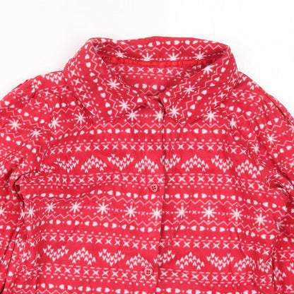 George Girls Red Geometric  Top Pyjama Top Size 11-12 Years  - Christmas Prints