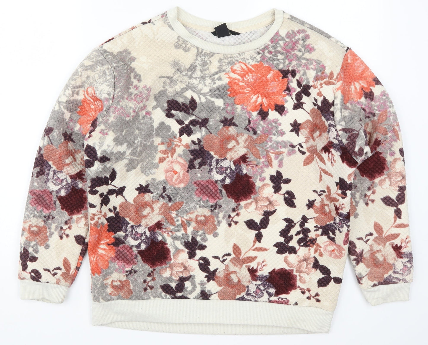 H&M Womens Multicoloured Floral  Pullover Sweatshirt Size XS