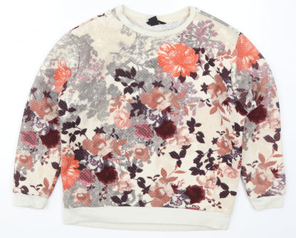 H&M Womens Multicoloured Floral  Pullover Sweatshirt Size XS