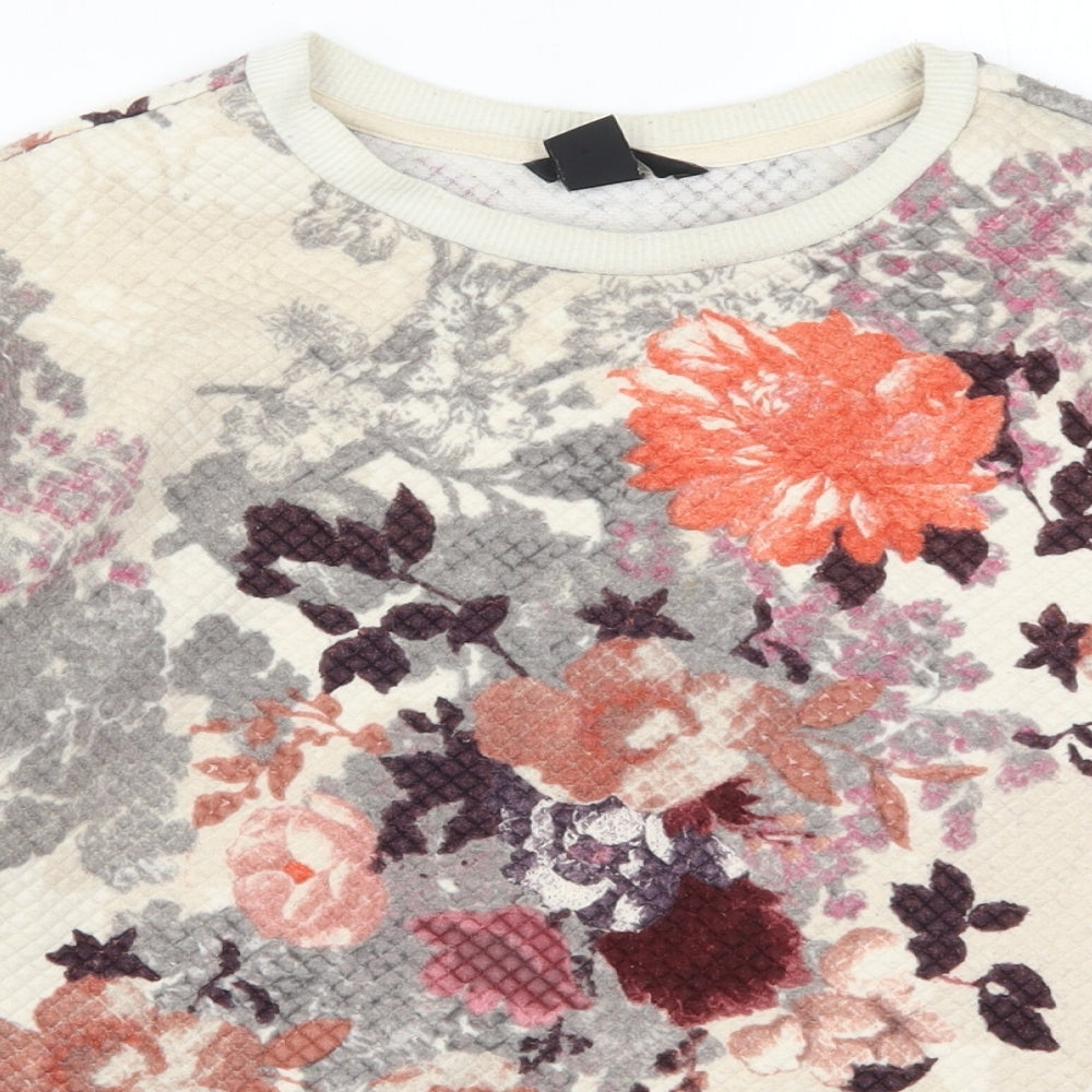 H&M Womens Multicoloured Floral  Pullover Sweatshirt Size XS