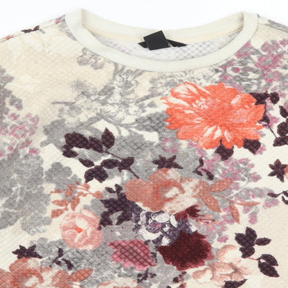 H&M Womens Multicoloured Floral  Pullover Sweatshirt Size XS