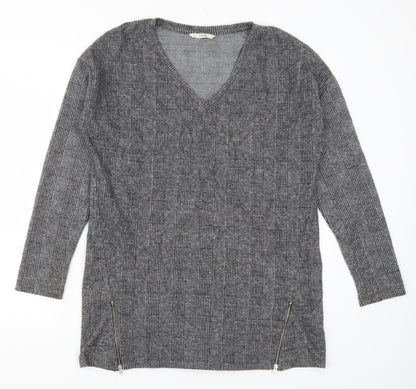 George Womens Grey Check  Basic T-Shirt Size 10