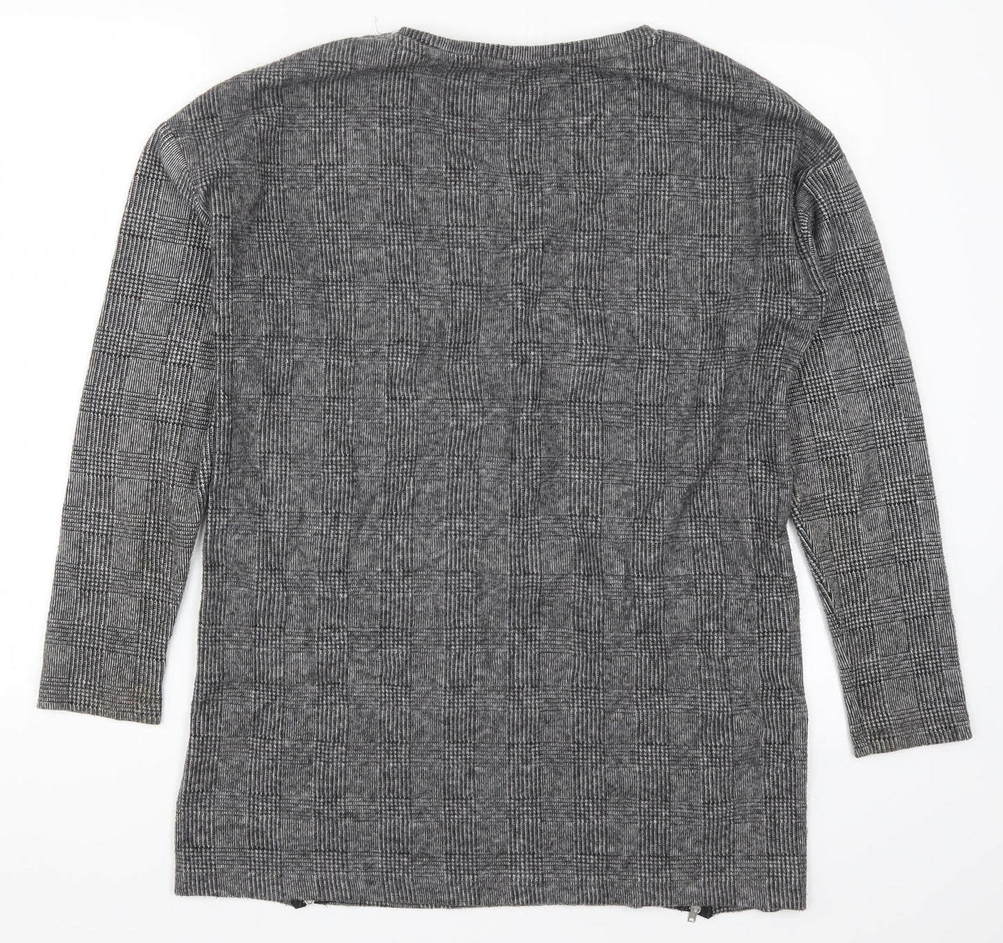 George Womens Grey Check  Basic T-Shirt Size 10